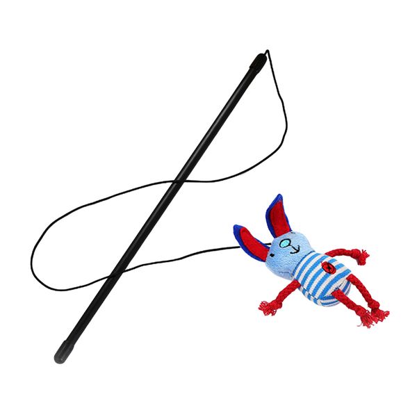 

cartoon plush funny pet cat toy training teaser interactive wand pet supply
