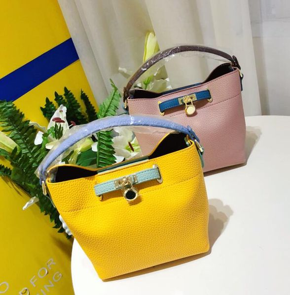 

Lock Bucket Bag Women Crossbody Shoulder Bags Summer Bright Colors Handbag Ladies Totes