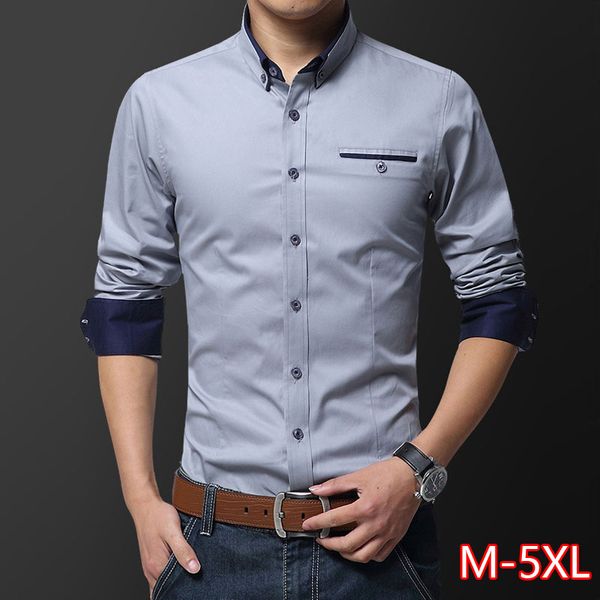 

casual social formal shirt men long sleeve shirt business slim office male cotton mens dress shirts white 4xl 5xl, White;black