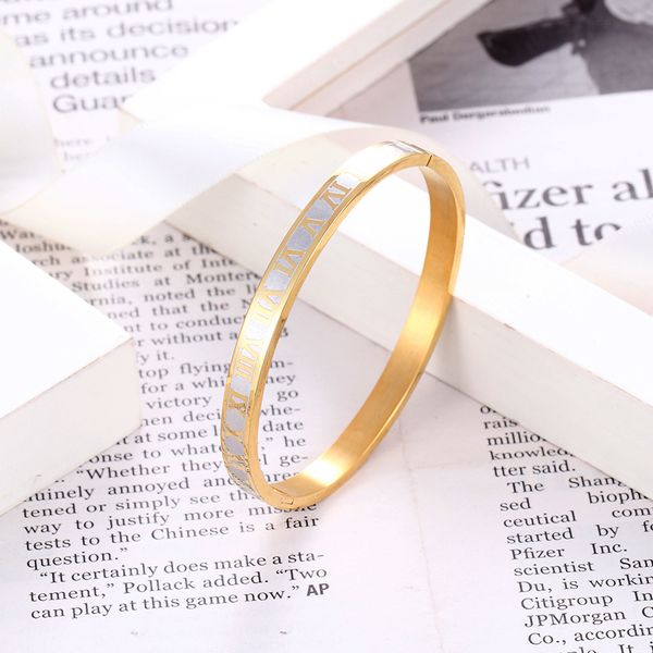 

roman numeral lovers' cuff bracelets & bangles for men women gold silver color bracelets wedding jewelry gift, Black