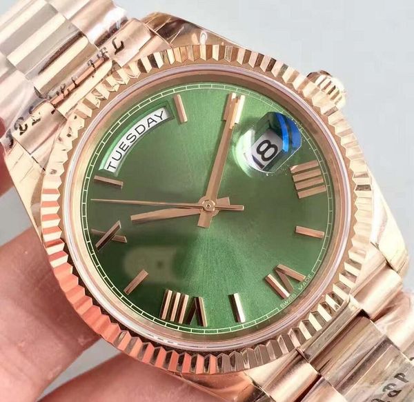 

wristwatches mechanical automatic day date diamond sapphire glass mechanical 41mm tainless steel original clasp, Slivery;brown