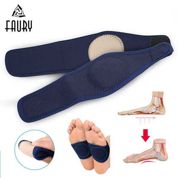 

1pair breathable flat foot arch support orthopedic insoles elastic bandage extra thick massage ortc cushion foot care, Black