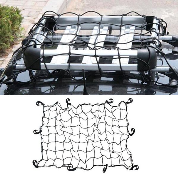 

adjustable hooks cargo net luggage rack universal net cover car roof elastic mesh fixed outer car parts