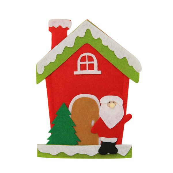 

christmas knife fork bag cover holder little house festival decoration