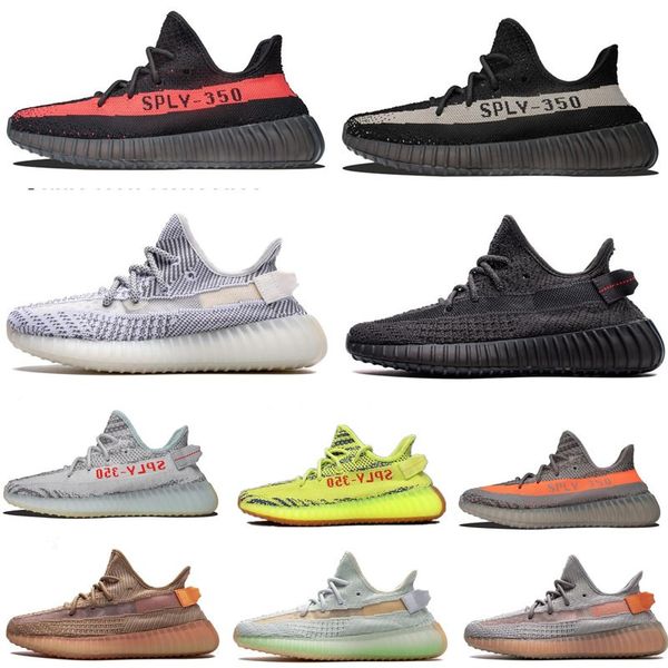 

kanye west yecheil yeezreel running shoes v2 static refective clay true form hyperspace zebra man woman shoe sports sneakers, White;red