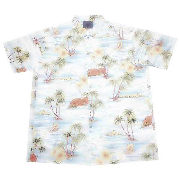 

19ss coconut tree print shirt summer beach mens short sleeve ars fashion leisure street holiday hawaiian coat promotion new, White;black