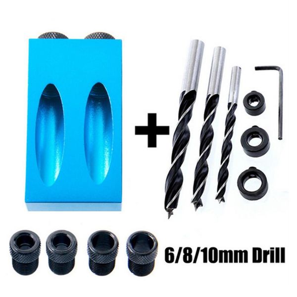 

14 pcs joint pockethole jig tool mini set drill bit for diy woodworking inclined hole with dowel wood 15Â° angle screw