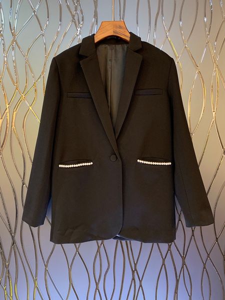 

2019 early autumn new women's suit collar symmetrical pocket long sleeve hundred-set suit short jacket 731, White;black