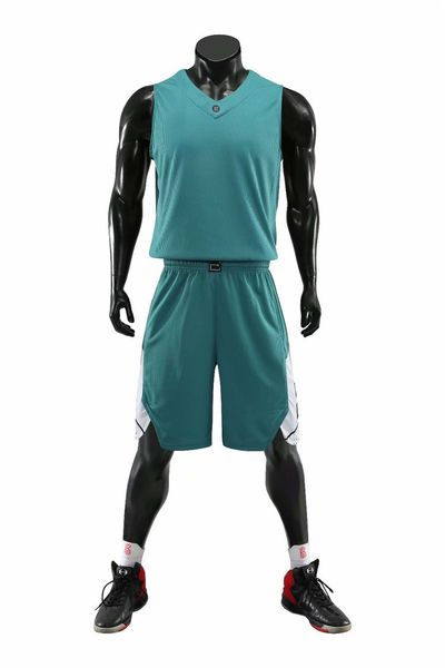 

discount men training basketball sets with shorts uniforms reversible basketball jerseys for that home and away look kits sports h02-4, Blue;black