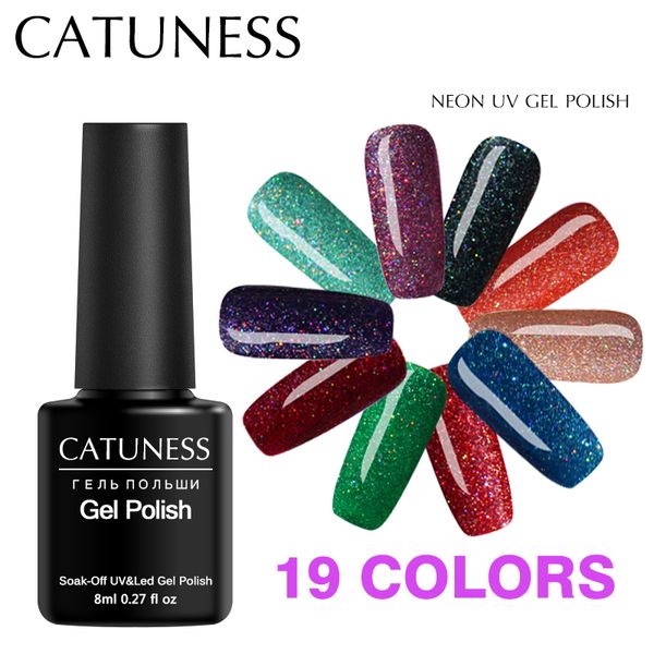 

catuness glaze uv gel nail polish for colorful neon color all nail gel polish soak off neon uv varnish hybrid nails lucky, Red;pink
