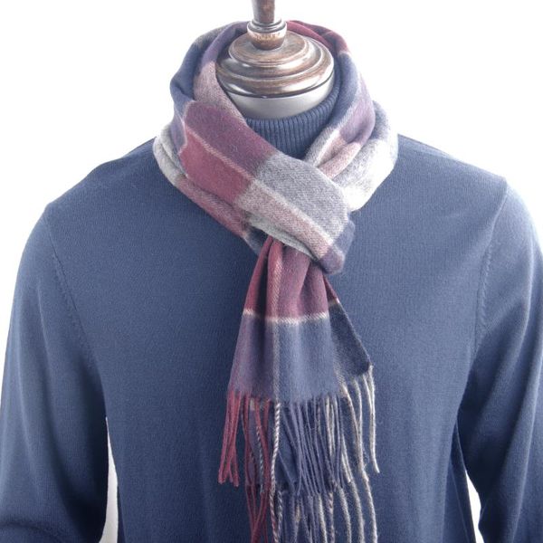 

2020 highly selected 100% wool multi color large plaid scarf burgundy navy grey, warm winter men scarf comfortable material, Blue;gray