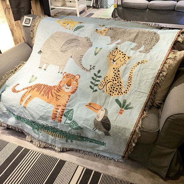 

animals pattern throw blanket for children cartoon tiger print knitted blankets for beds decor bedspread blanket