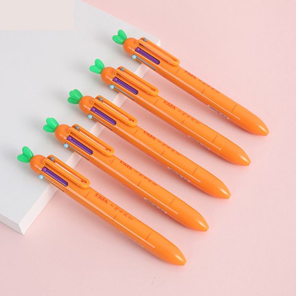 

creative carrot 6 colors ballpoint pen cute multicolor roll ball pens school office supply stationery gift papelaria, Blue;orange