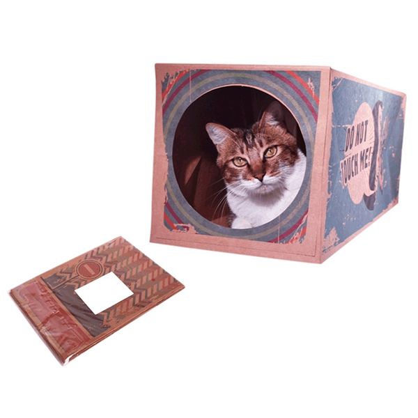 

foldable cats tunnel toys suede kitten pet supplies funny cat tunnel paper frame