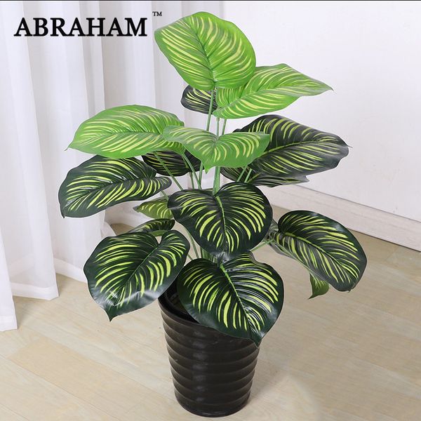 

65cm 18fork fake large monstera plant plastic artificial turtle leaves tropical tree branch green plant bonsai decoration home