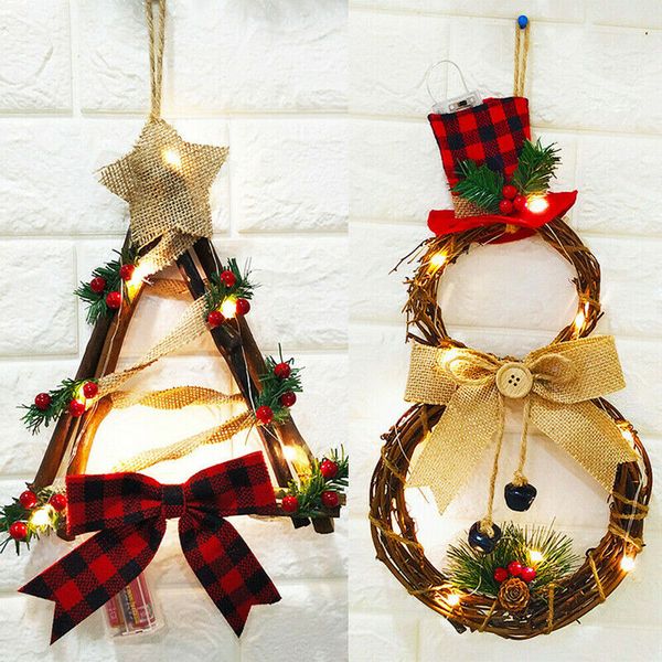 

2019 fashion festive or party supplies christmas wreath door wall hanging garland ornament home holiday decoration us