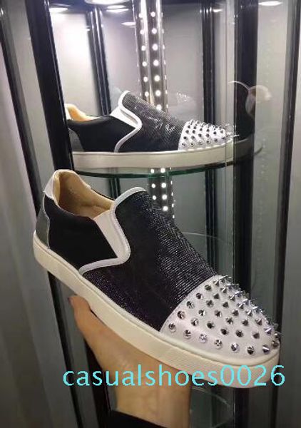 

designer brand luxury [original box] ins super low cut multi color flowers red bottom leisure casual shoes,womens fashion sneakers c26, Black