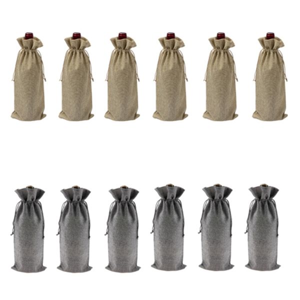 

gift wrap 12pcs durable wine bags burlap red bottle glass bag travel pouch weddings party reusable packaging