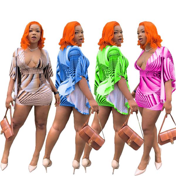 

women v neck dresses striped print mini skirts fashion clubwear spring summer clothes flared sleeve skinny dresses 2741, Black;gray