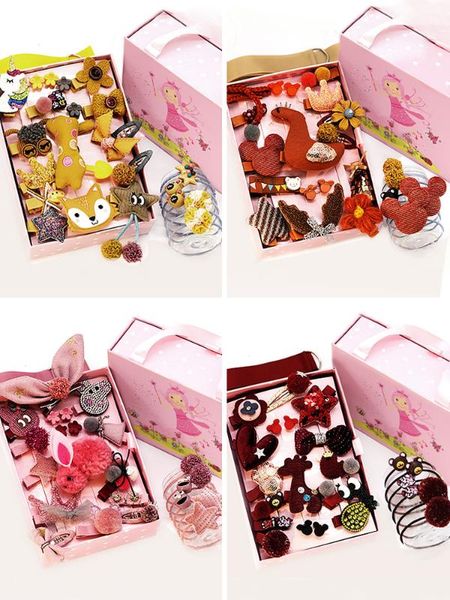 

fashion 24pcs flower crown hair bows for girls kids hair accessories bands for women ponytail holder korean barrette, Slivery;white