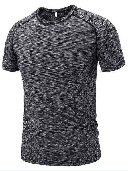 

2019 men's tight clothes running short-sleeved quick-drying t-shirt 386, Black;blue