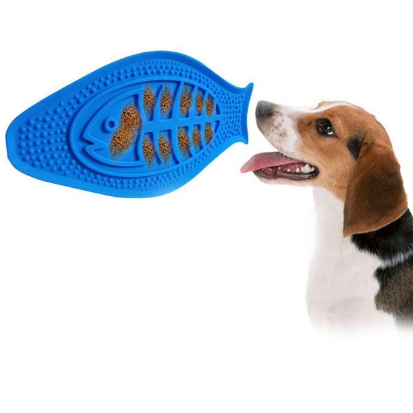 

colorful pet bath fixed suction cup feeder dog fish shaped cat eating bowls bowl silica gel pet supplies 1pcs