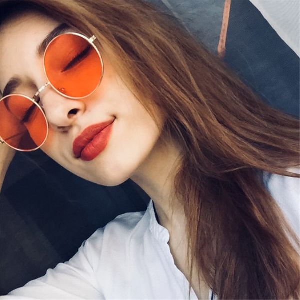 

2019 new women men round sunglasses steampunk shades multicolor gradient mirror lens goggles designer vintage sun glasses, White;black