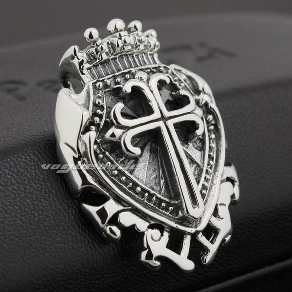 

925 sterling silver shield cross mens biker rock punk pendant 8n028 just pendant