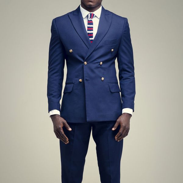 

and fine double-breasted groomsmen peak lapel groom tuxedos men suits wedding/prom/dinner man blazer(jacket+pants+tie) a206, Black;gray