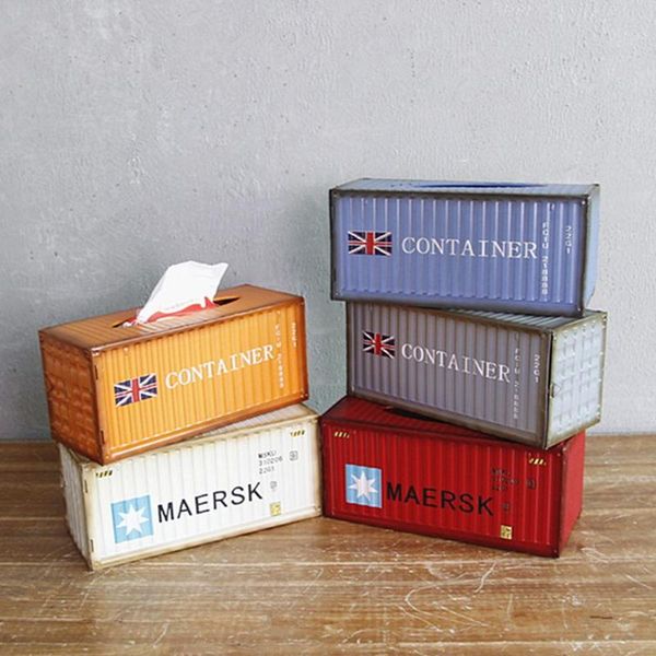 

retro tissue storage box wrought iron creative industrial wind tissue box home living room deskdecorative