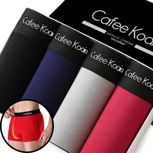 

cafee koaia men's underwear trousers cotton trousers underwear men's boxer pants modal non-pure cotton crotch four-corner pants, Black;white