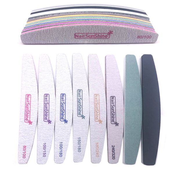 

8 pcs/set nail art tool kit nail files buffing grit sanding block buffer uv gel polish care tools mix color nagelvijl