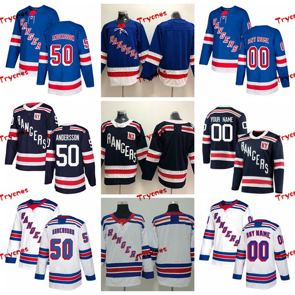 

2018 winter classic lias andersson new york rangers stitched jerseys customize home shirts #50 lias andersson hockey jerseys s-xxxl, Black;red