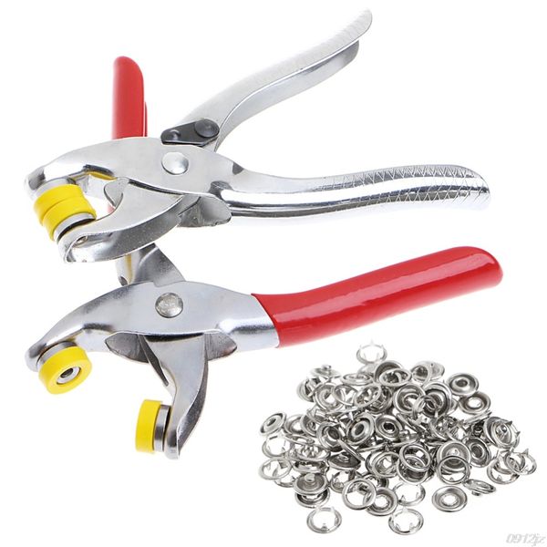 

metal prong ring snap fasteners press studs poppers plier 9.5mm 100pcs ring snap new drop ship