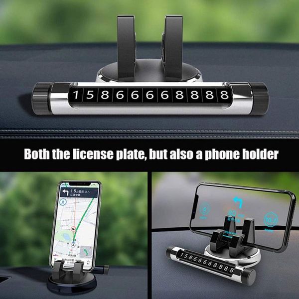 

luminous temporary ssign rotate hidden moving car mobile phone number plate universal car phone holder