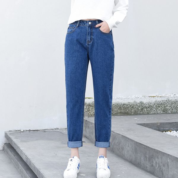 

сыпучий-fit брюки 2019 повседневное лето осень capri новый стиль джинсы в корейском стиле 18-24 год возраст универсального тонких джинсовых, Blue