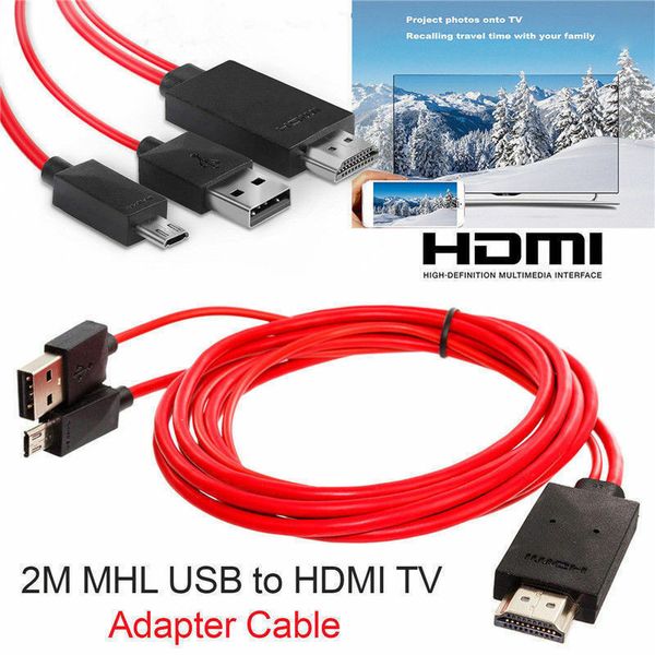 

Hot Sale Micro USB To HDMI 1080p Cable TV AV Adapter Mobile Phones Tablets HDTV Data Cables
