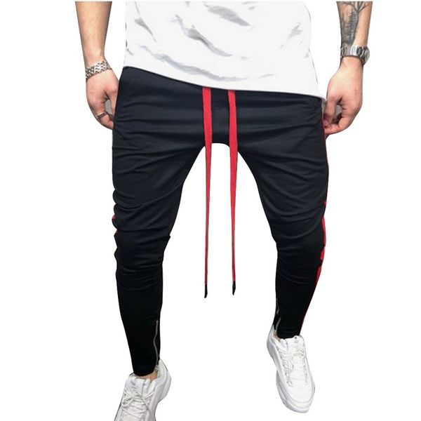 

litthing 2019 fashion 3xl men joggers pant hip hop trousers side stripe casual long pant fitness sportswear harem sweatpants, Black