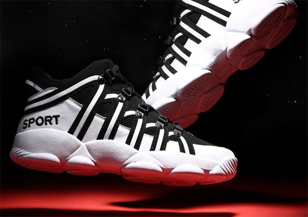 

2018 new high basketball shoes couple models non-slip outdoor running shoes increased male students breathable sports shoes