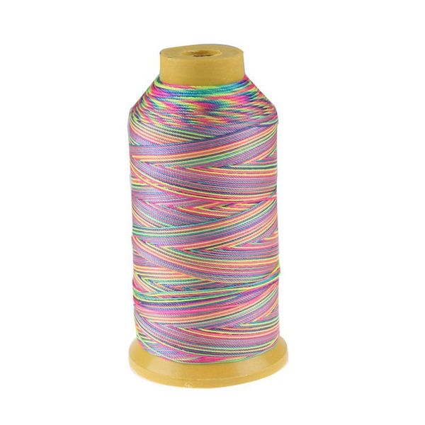 

1 spool thread 500d/3 high tenacity nylon rainbow thread multicolor machine sewinghread diy accessories ing, Black;white
