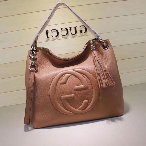 

design letter embossing handbag tassel shopping tote bag women genuine leather 408825 xl travel bag