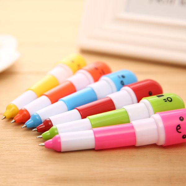 

creative retractable ball pen point cartoon telescopic face pills pen for kids gift new office supplies 50pcs lot