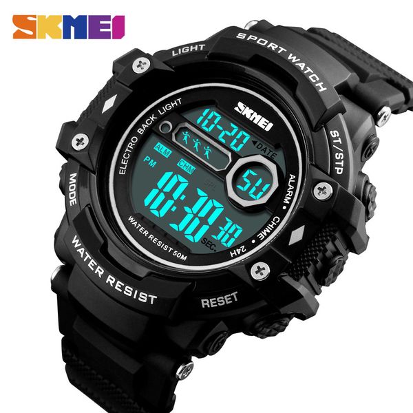 

skmei fashion men watch chronograph outdoor sport alarm clock watches 5bar waterproof digital watch relogio masculino, Slivery;brown