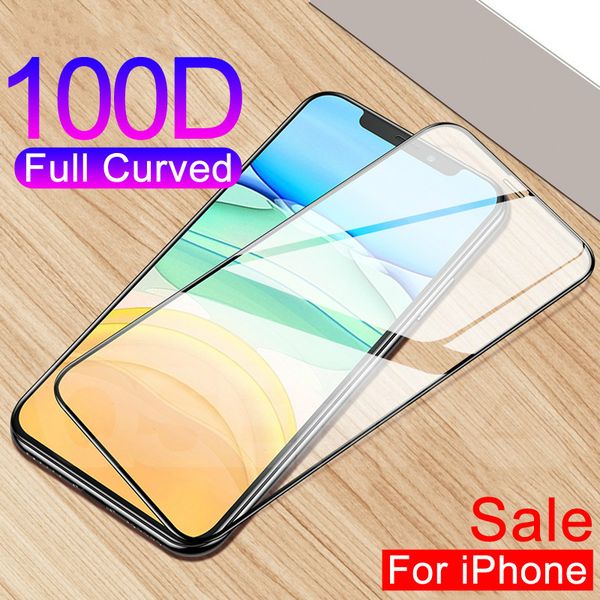 

100d изогнђое заиное закаленное екло дл iphone 11 pro x xr xs max glass screen protector дл iphone 8 7 6