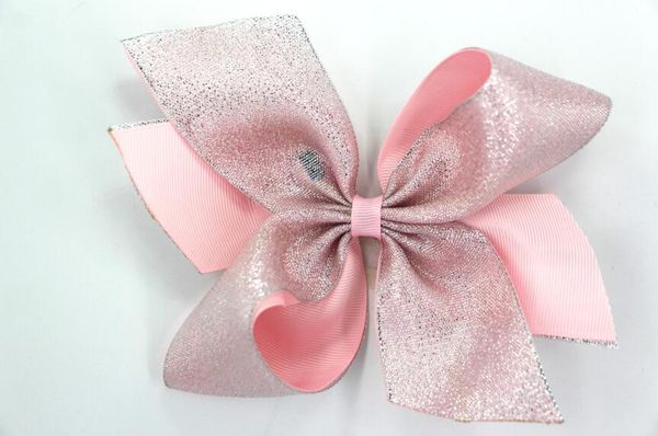 New Design Metallic Luster Silver Ribbon 7inch Cheerleading Hair