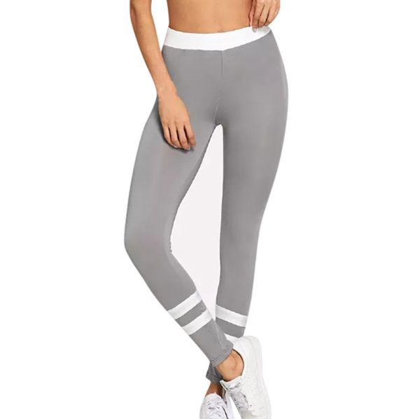 

women's high waist leggings solid sports running athletic pencil pants workout joggers sweatpans femme legging trousers, Black