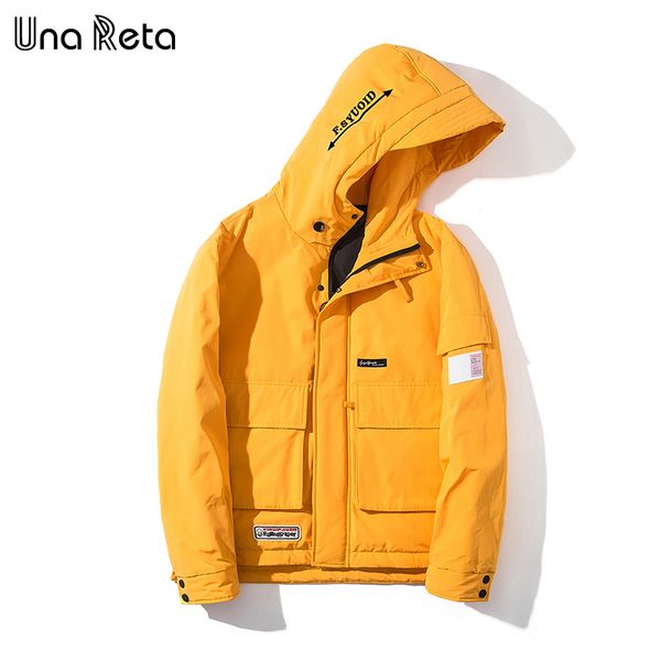 

unareta winter jacket coats men new casual hooded jackets mens hip hop big pocket parka coat fashion print coat man, Tan;black