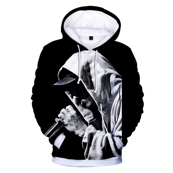 

2018 new arrival hip hop clothing hoodies slim shady sudaderas para hombre em zipper men women eminem 3d print pattern sweatshirt, Black