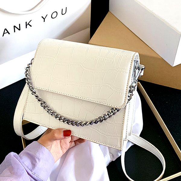 

luxury alligator pattern small pu leather crossbody bags for women simple chain shoulder handbags female travel cross body bag