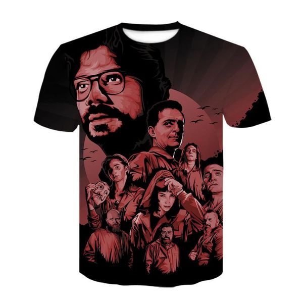 

фильм серебро перерыв бумага дом ла каса-де pappel футболку человек забавной берлин 3d напечатаны мужской футболки лето верх, White;black